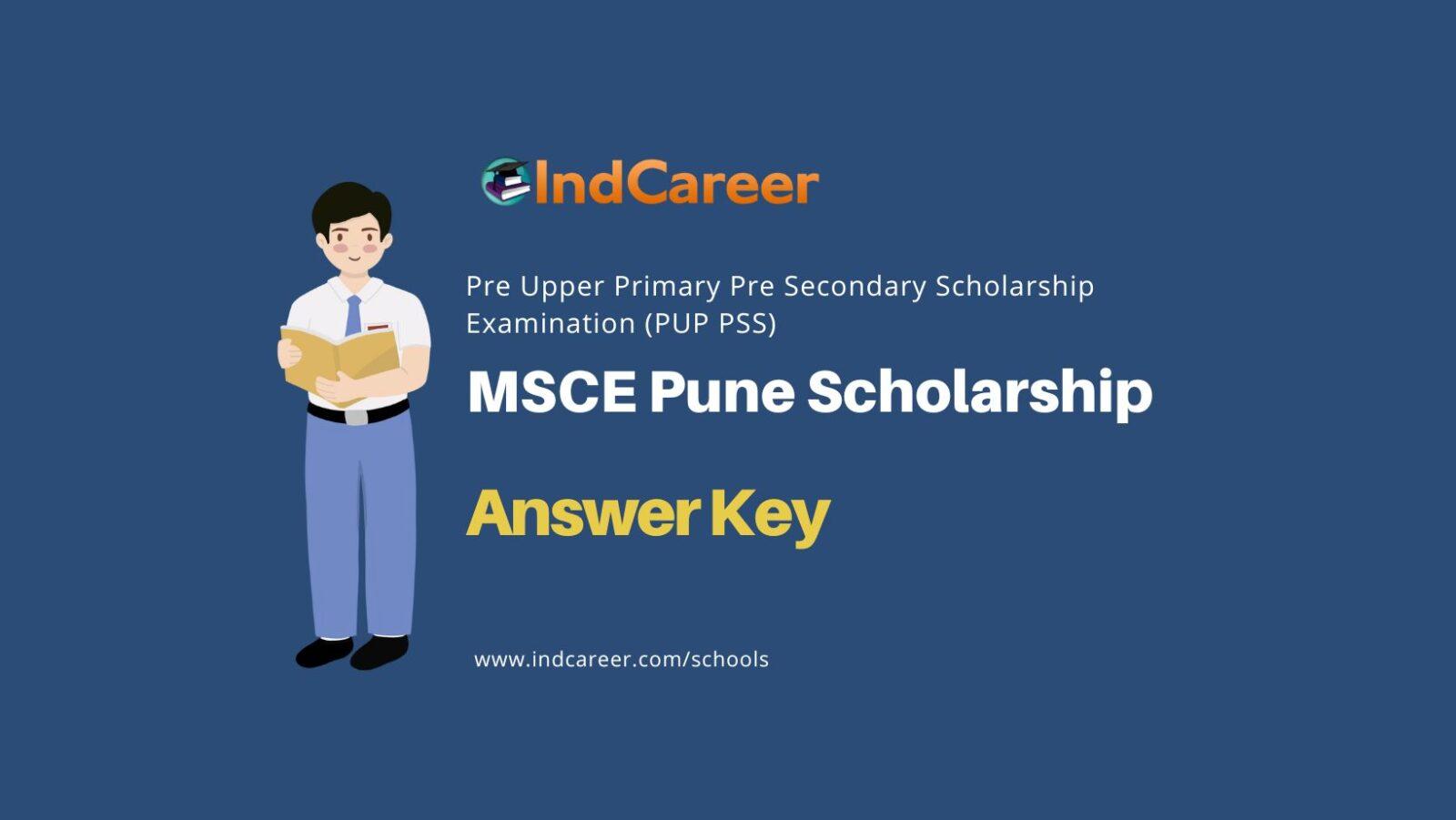 MSCE Pune Scholarship Answer Key