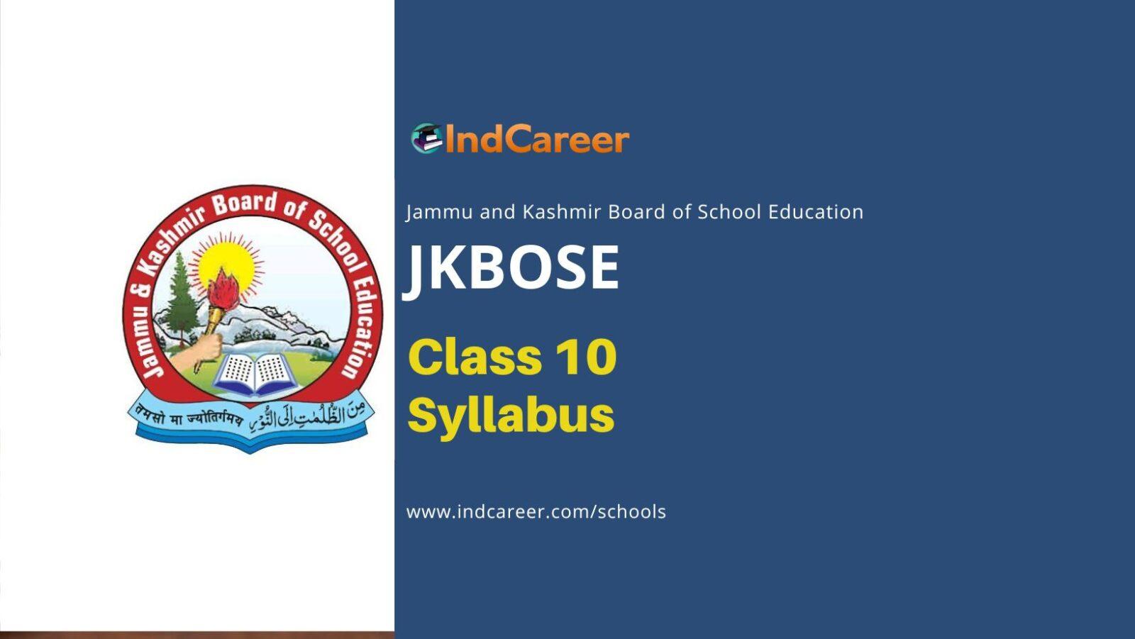 JKBOSE Class 10th Syllabus