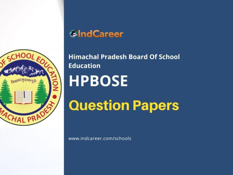 HPBOSE Previous Year Question Papers