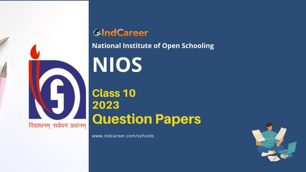 NIOS Class 10 Question Paper 2023