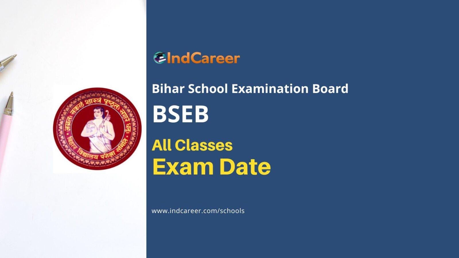Bihar Board Exam Date: BSEB Time Table for All Classes