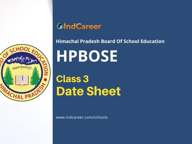 HP Board Class 3rd Date Sheet