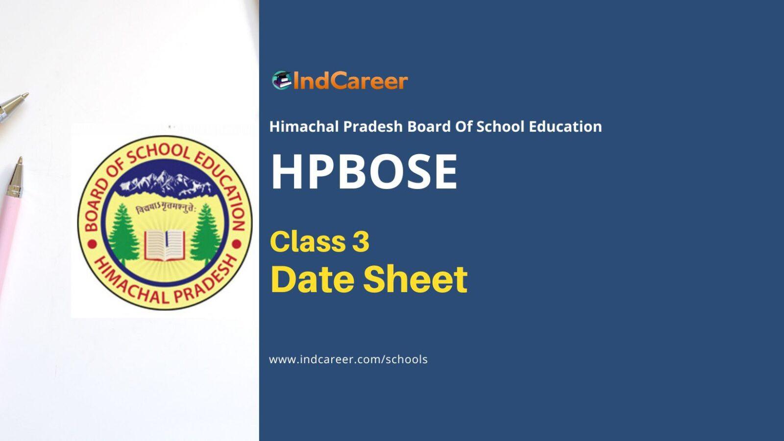 HP Board Class 3rd Date Sheet