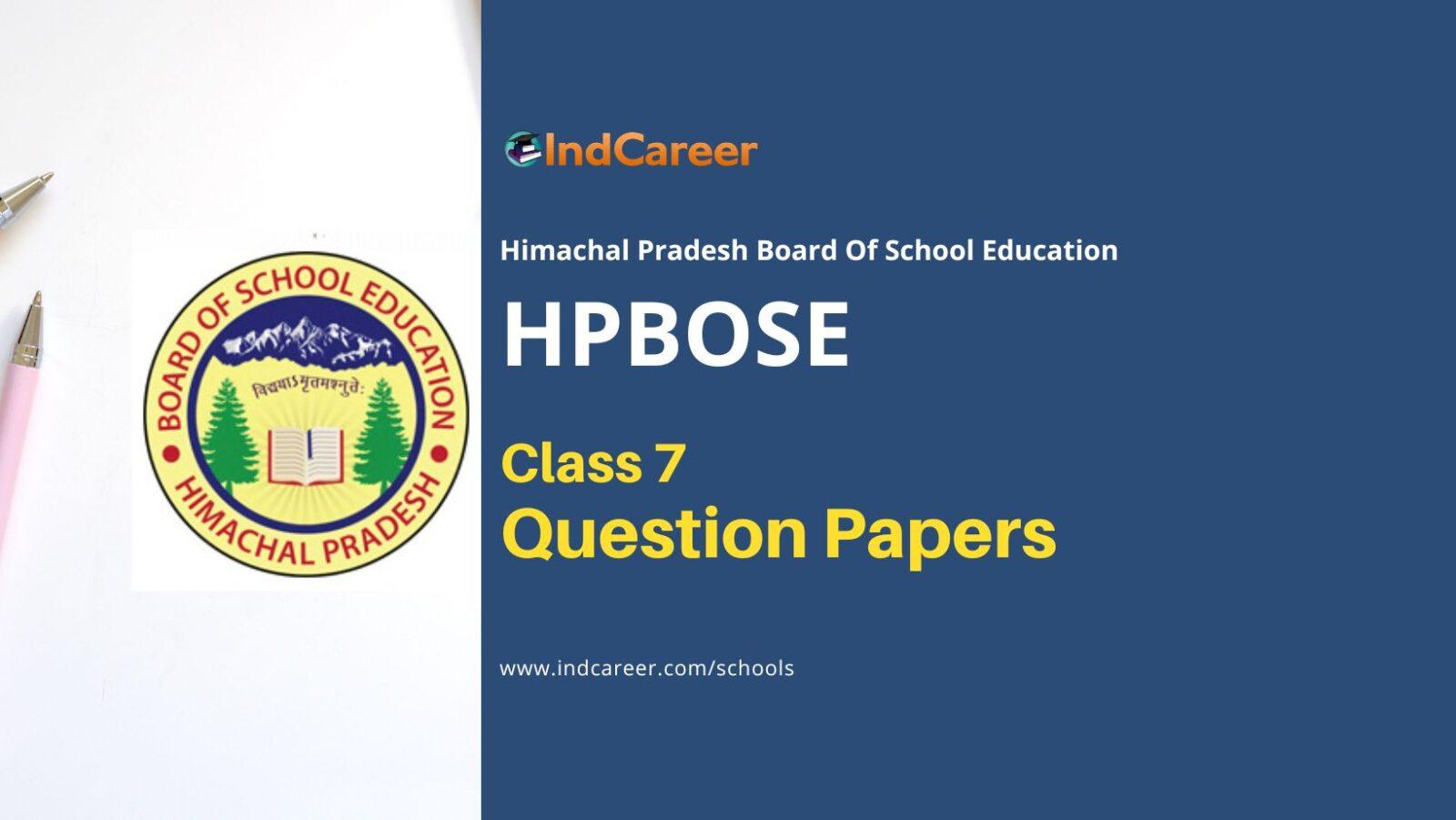 HP Board Class 7 Previous Year Question Papers