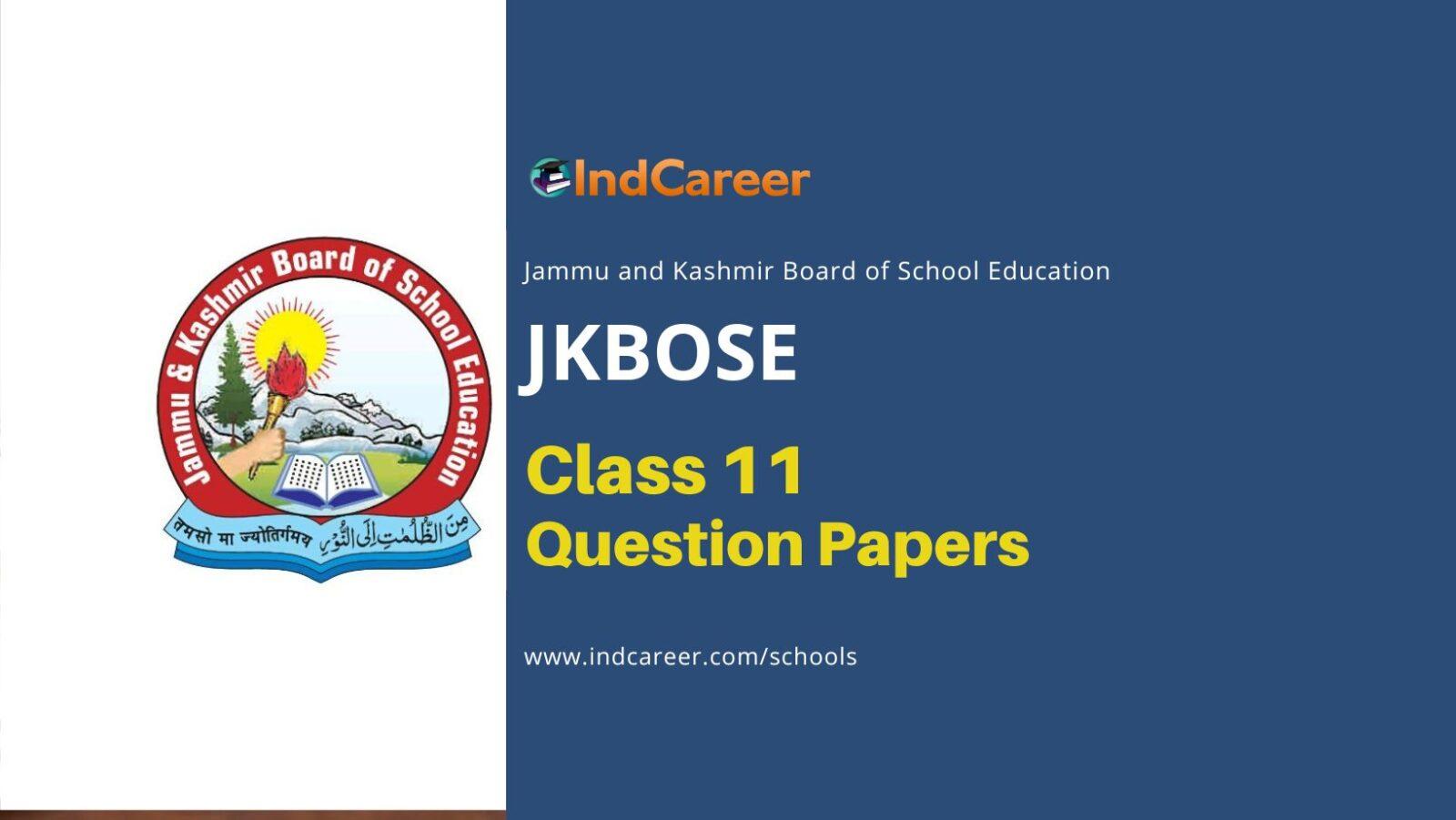 JKBOSE Class 11th Previous Year Question Papers
