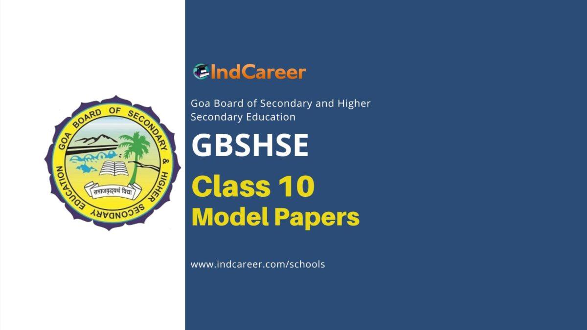 Goa Board SSC Class 10 Model Question Papers