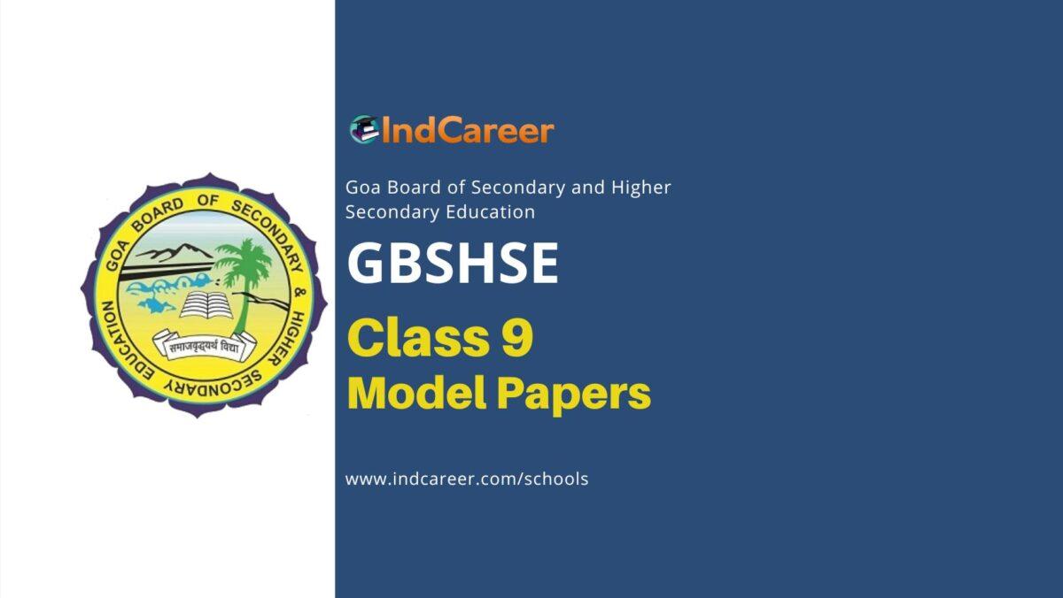 Goa Board Class 9 Sample Papers: Download GBSHSE Class 9th Model Question Papers