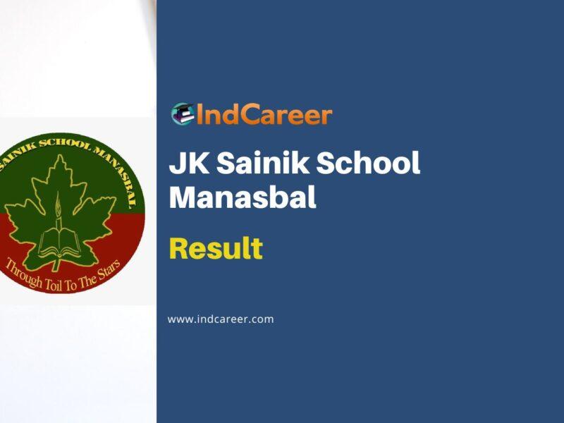 JK Sainik School Manasbal Result