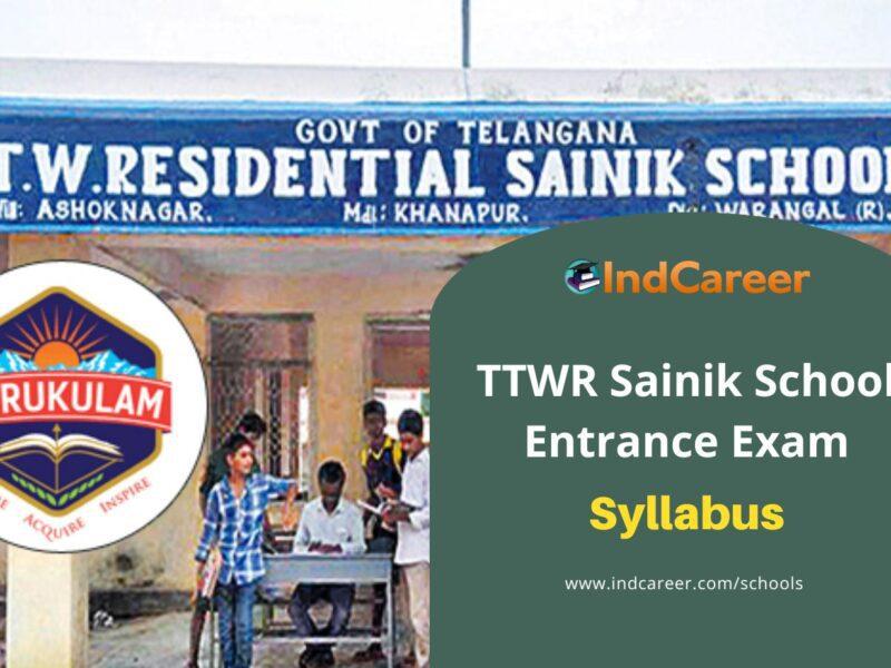 TTWR Sainik School Entrance Test Syllabus