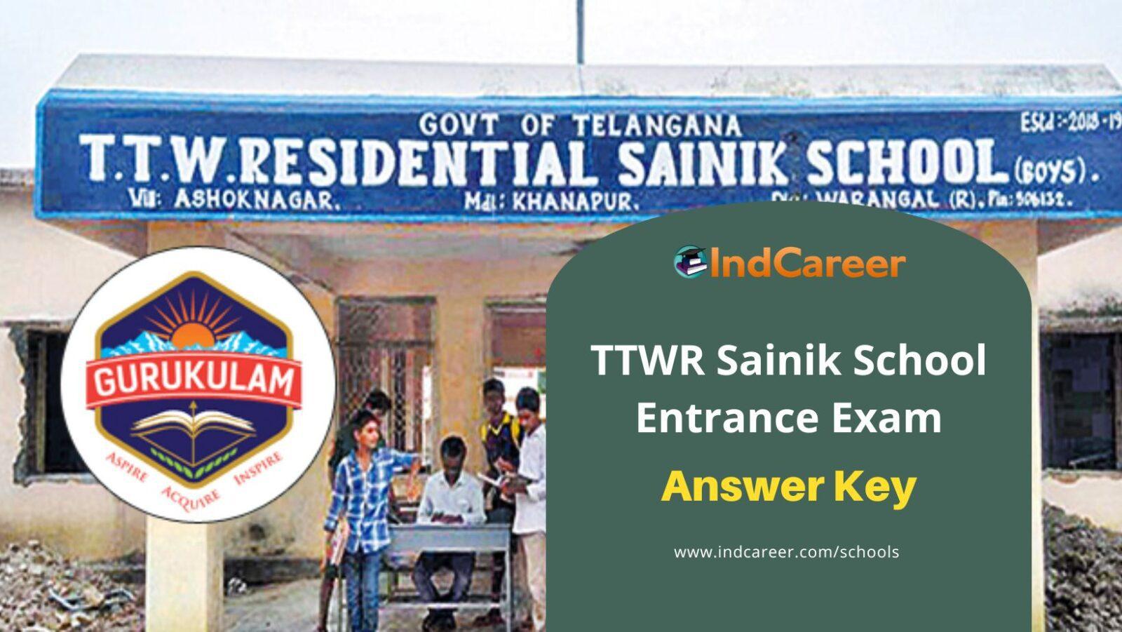 TTWR Sainik School Entrance Test Answer Key
