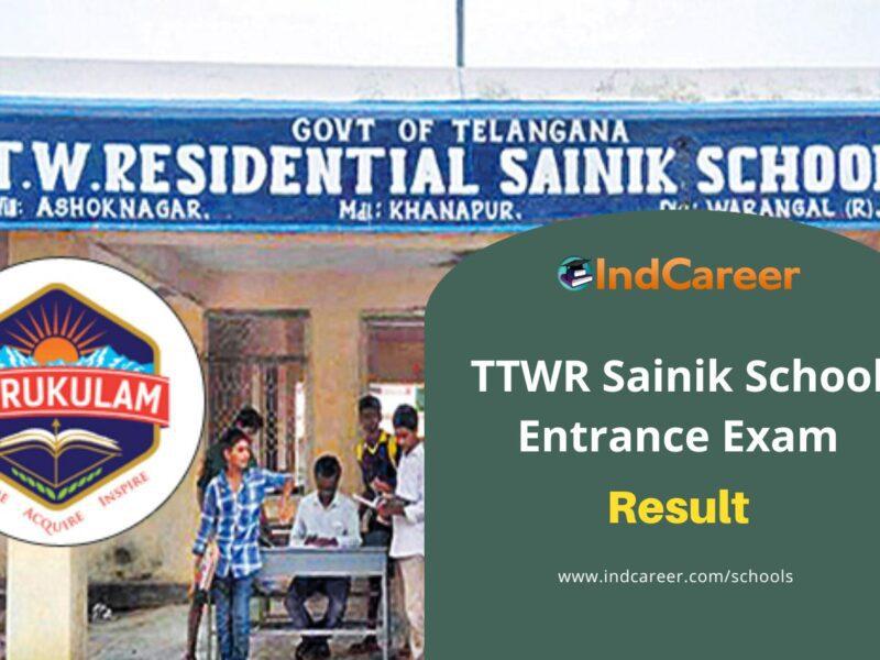 TTWR Sainik School Entrance Test Result: Check at tgtwgurukulam.telangana.gov.in