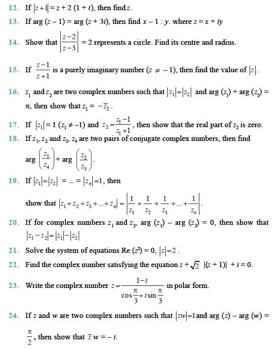 Complex Numbers and Quadratic Equations