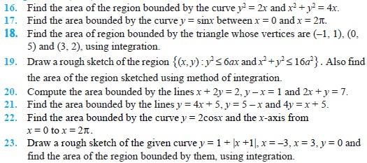 Class 12 Important Questions for Maths - Application of Integrals
