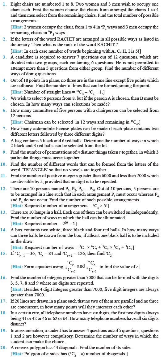 Permutations and Combinations