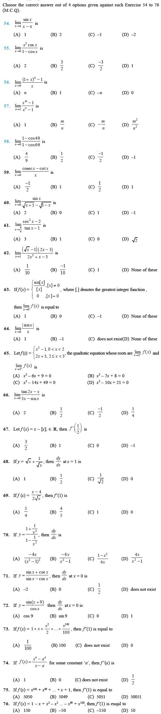 Limits and Derivatives