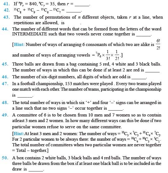 Permutations and Combinations