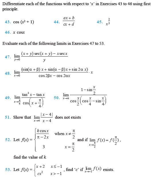 Limits and Derivatives