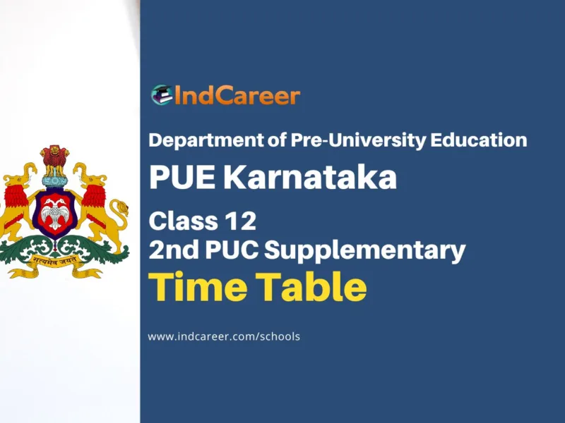 Karnataka 2nd PUC Supplementary Exam 3 Time Table