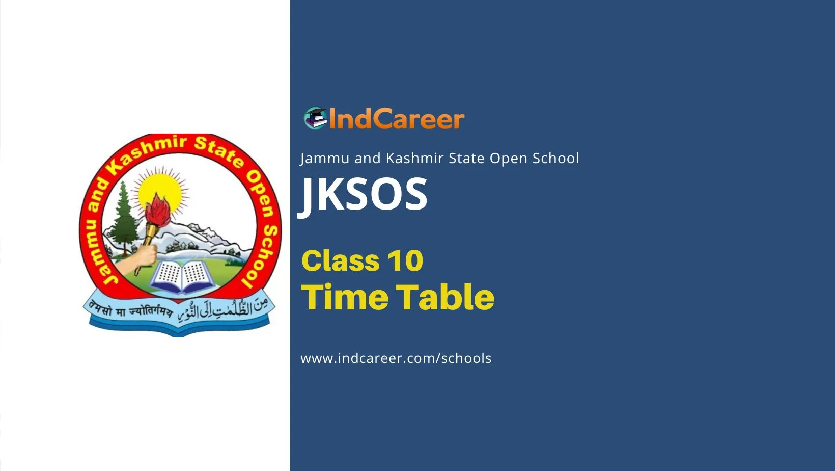 JKBOSE SOS 10th Time Table: Jammu Kashmir Open School Class 10 Exam Date