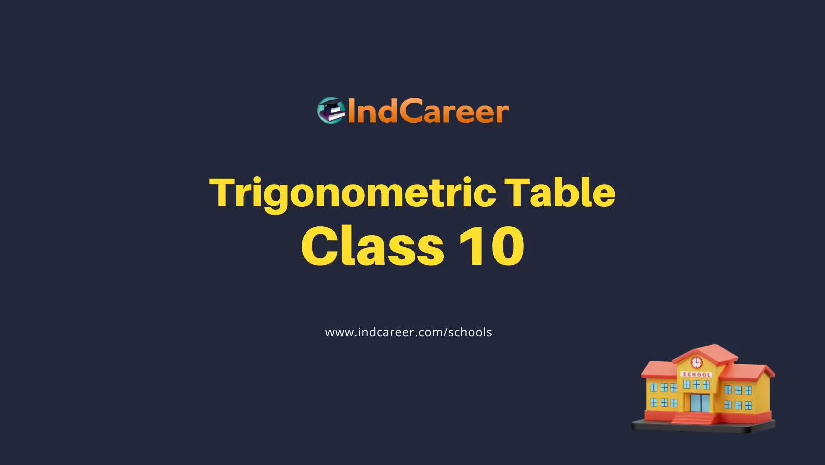 Trigonometric Table for Class 10