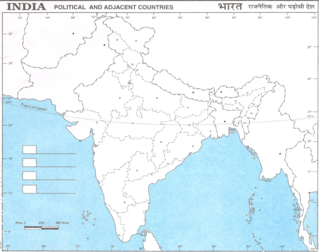 Political Map of India for Students
