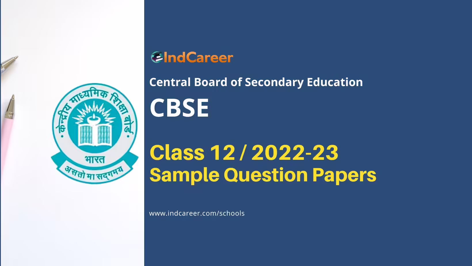 CBSE Class XII Sample Question Paper & Marking Scheme 2022-23