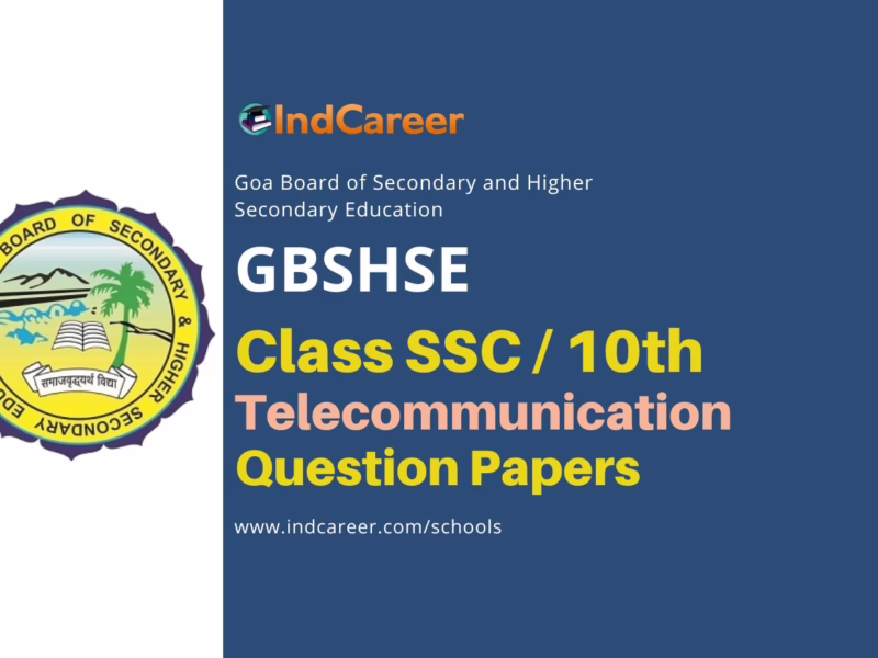 Goa Board Class 10 Telecommunication Question Papers