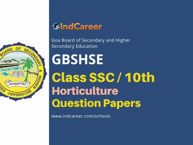 Goa Board Class 10 Horticulture Garden Question Papers
