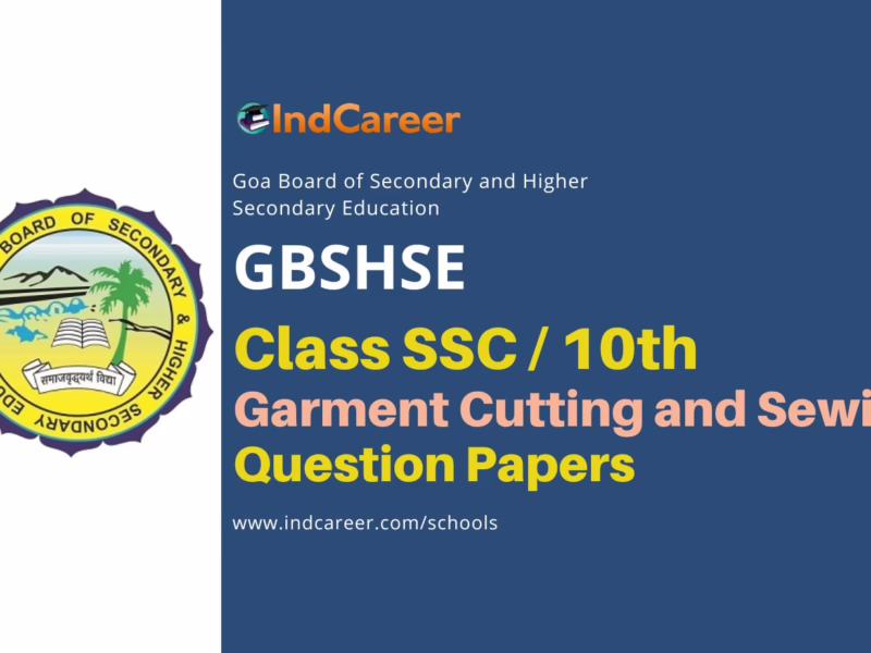 Goa Board Class 10 Garment Cutting and Sewing Question Papers