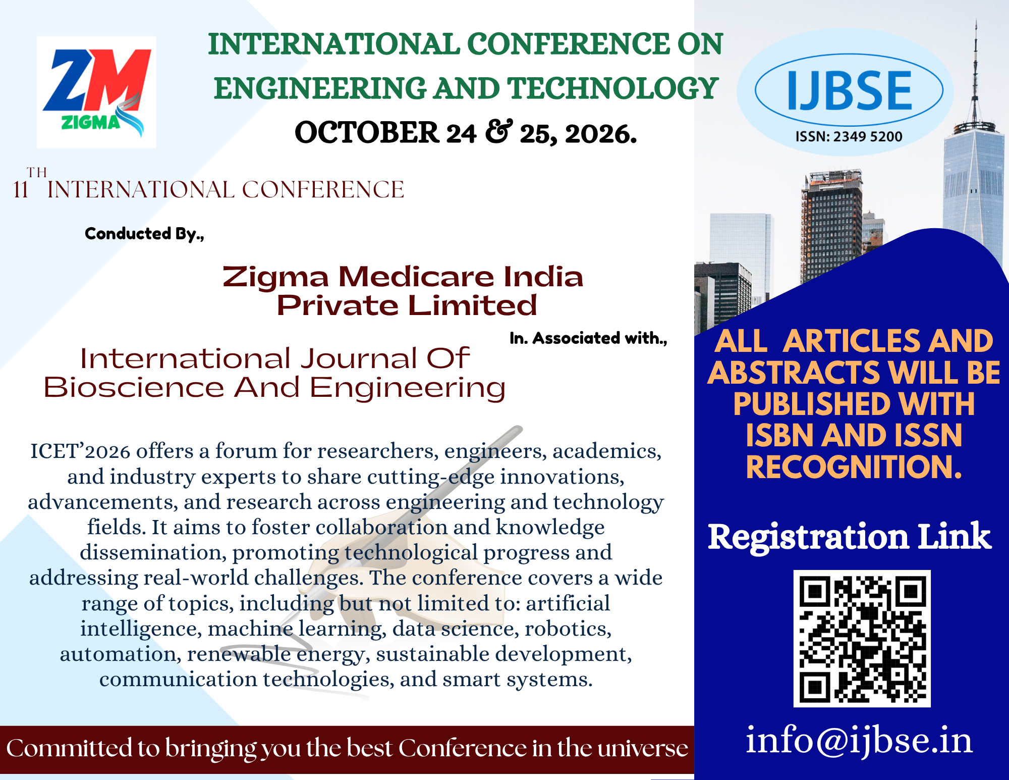 International Conference on Engineering and Technology ICET 2026 Poster